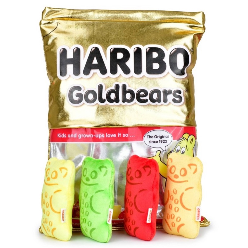 New Target Haribo GoldBears Candy Pillow Set 4 Plush Gummy Bear Candies 16x12”